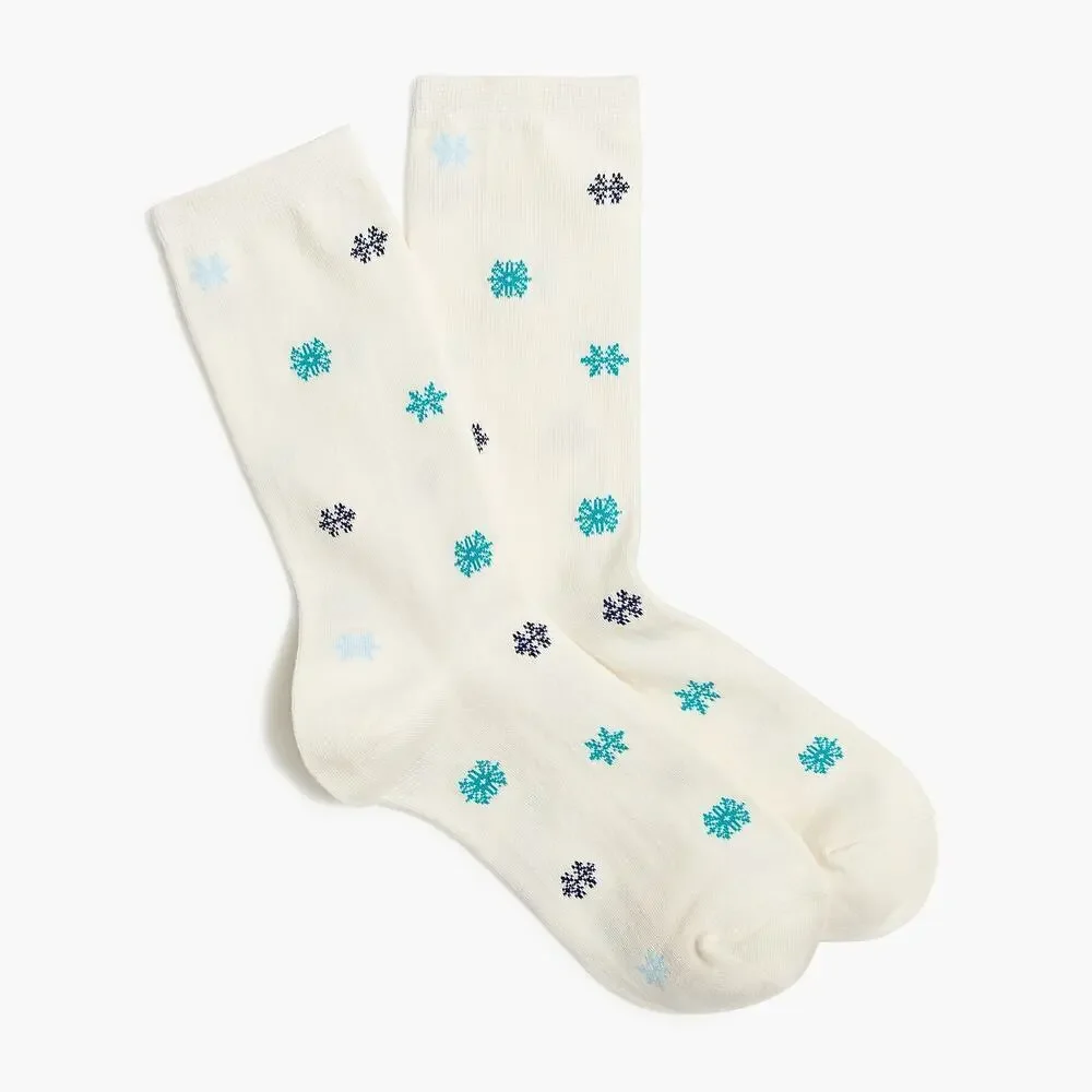 J.Crew Lurex® bootie socks and Snowflakes trouser socks 2 Pairs NEW with tags!